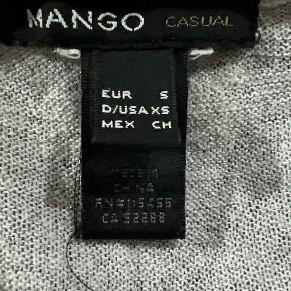 XS gray shimmery MANGO top, short sleeve, EUC - Picture 6 of 6